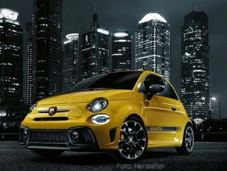 Fiat-Abarth-595-Statisch-Front-Seite-Gelb