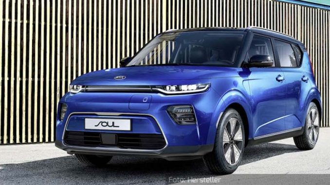 Kia-e-Soul-Statisch-Front-Seite-Blau-10.12.18 Kia e-Soul
