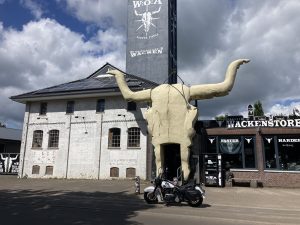 Abseits der A23 auf dem Rückweg von St. Peter Ording nach Hamburg über die Dörfer mit Zwischenstopp am legendären Wacken Open Air (W.O.A.). Die globale Heavy-Metal-Community weiß ebenfalls, was es heißt dem Dauerregen zu trotzen Foto: Michael Neher