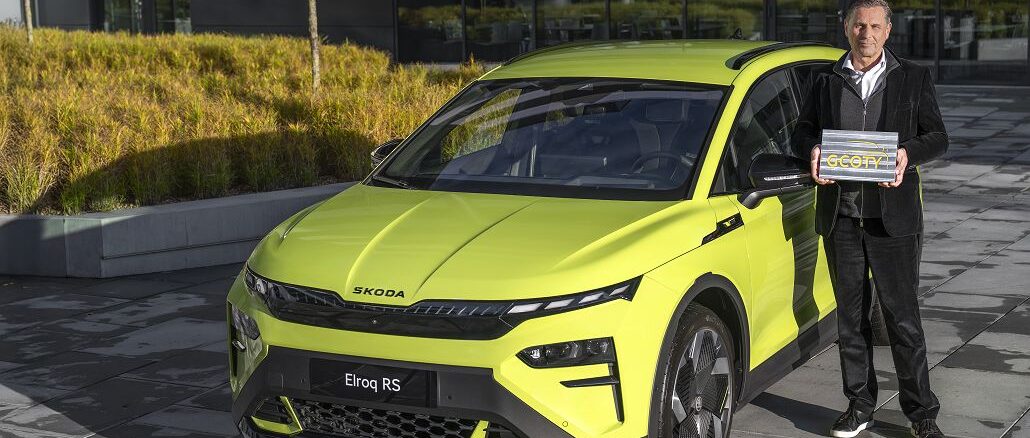 Meister aller Klassen: Der Elroq ist GCOTY 2026. Škoda-CEO Klaus Zellmer freut sich über die renommierte Auszeichnung Fotos: Škoda